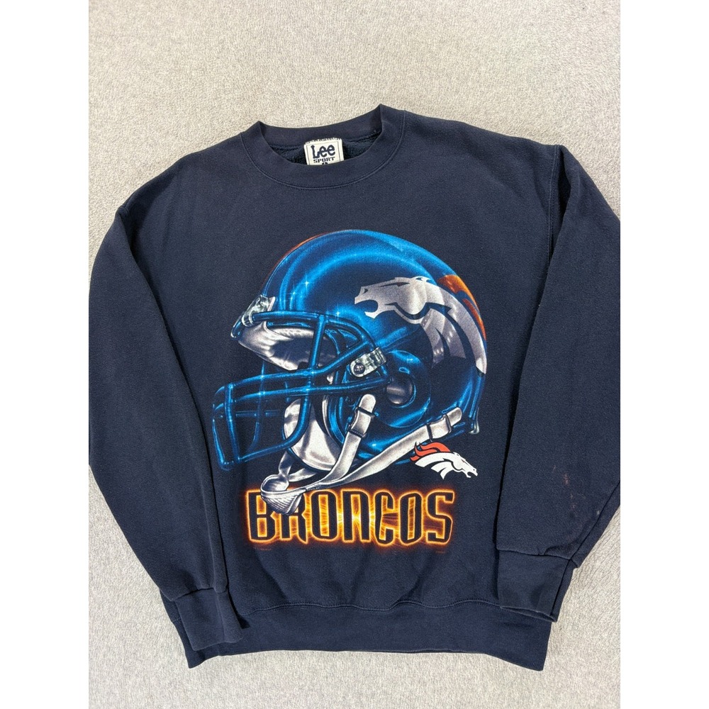 Denver Broncos Lee Sport Vintage Stadium Sweatshirt (Men's Large) Made in USA